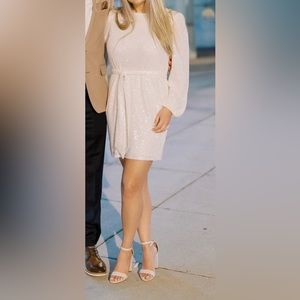 Long sleeved Jenny Yoo sequin dress